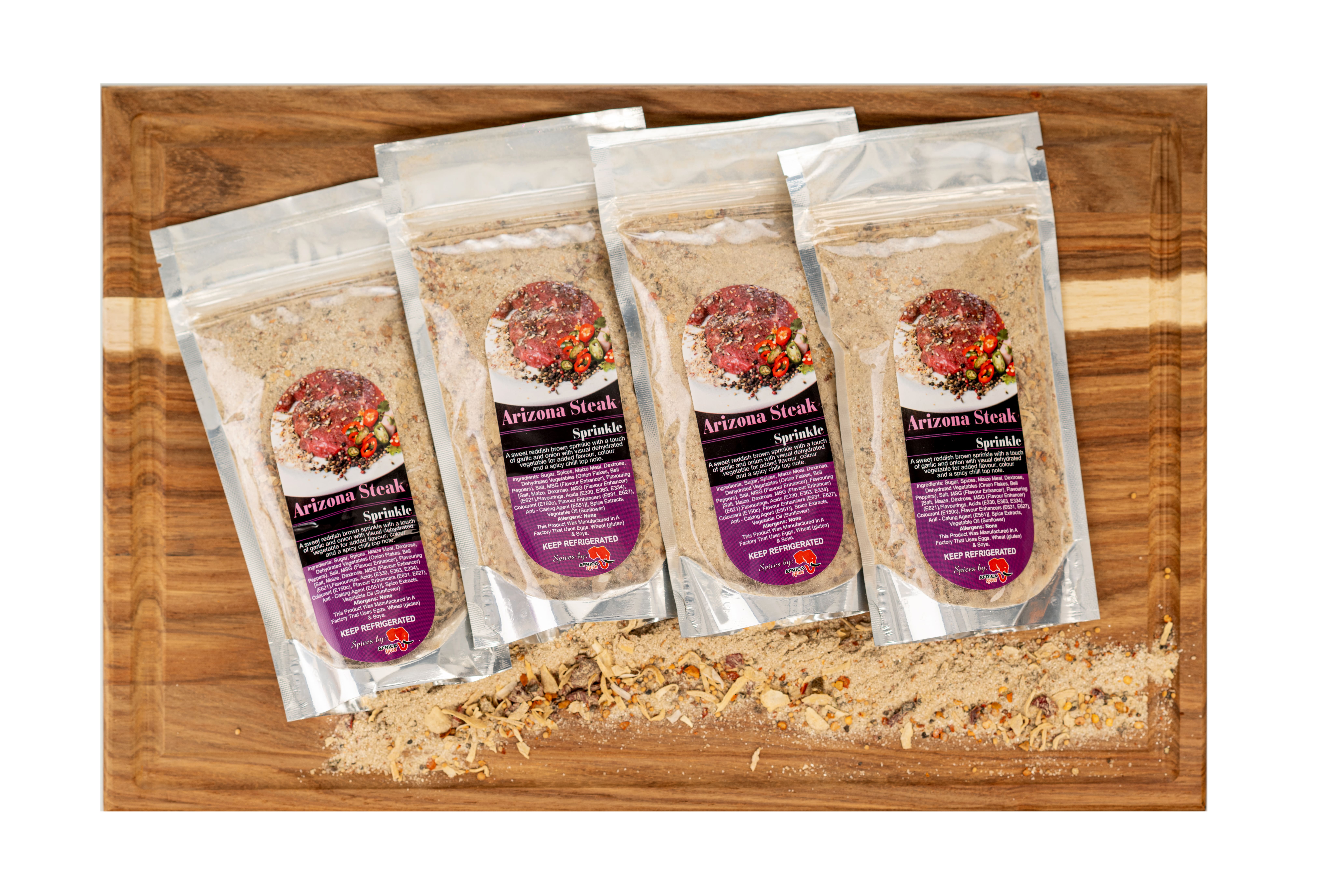 Africa Spice - Arizona Steak Sprinkle <br><small style="font-size: 17px; line-height: 0.1;">4X200G</small> 1 Africa Spice - Arizona Steak Sprinkle <br><small style="font-size: 17px; line-height: 0.1;">4X200G</small>