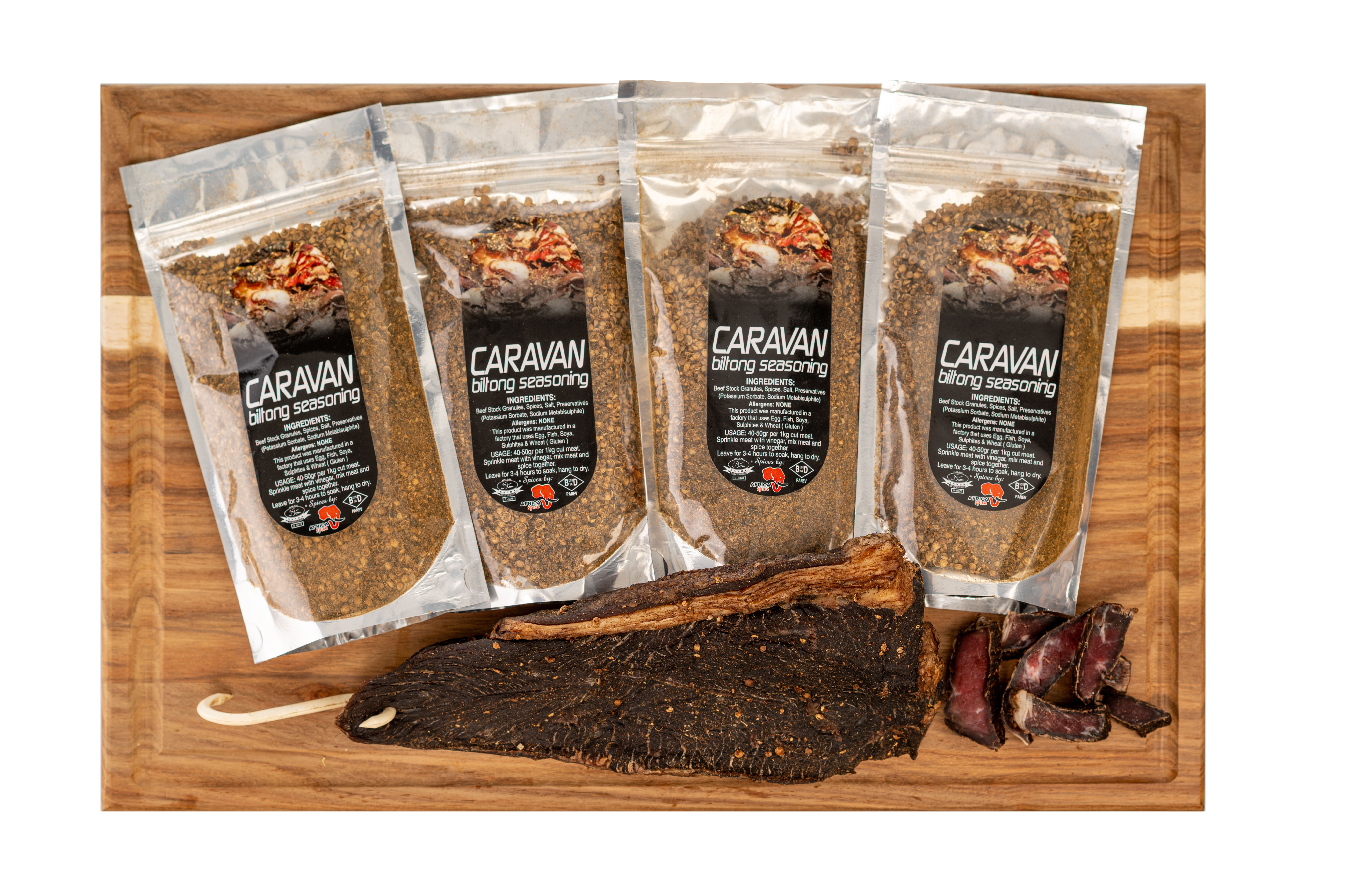 Africa Spice - Caravan Biltong Seasoning <br><small style="font-size: 17px; line-height: 0.1;">4X200G</small> 1 Africa Spice - Caravan Biltong Seasoning <br><small style="font-size: 17px; line-height: 0.1;">4X200G</small>